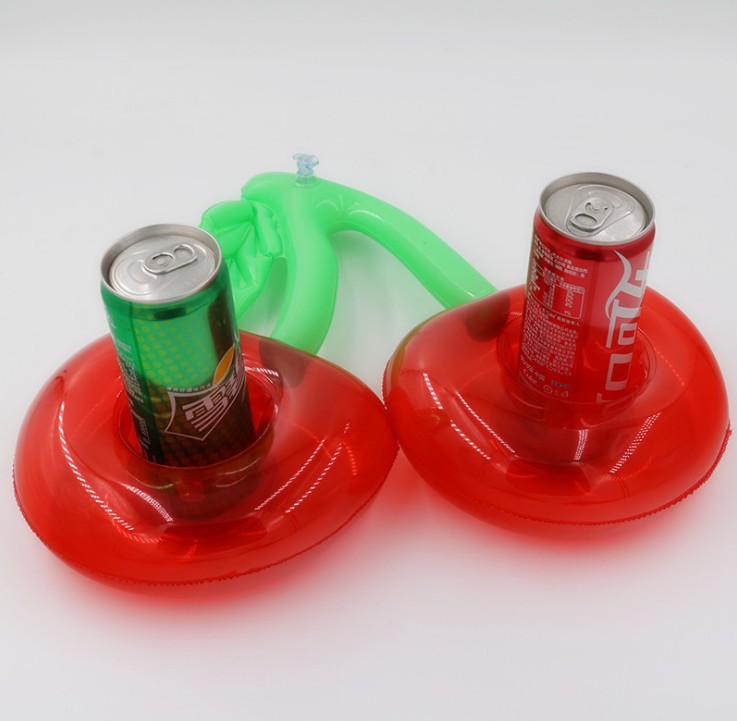 Inflatable Double Mouth Cherry Cup Holder ins Double Cherry Coaster Creative Cocktail Cup Holder Party Theme Decoration