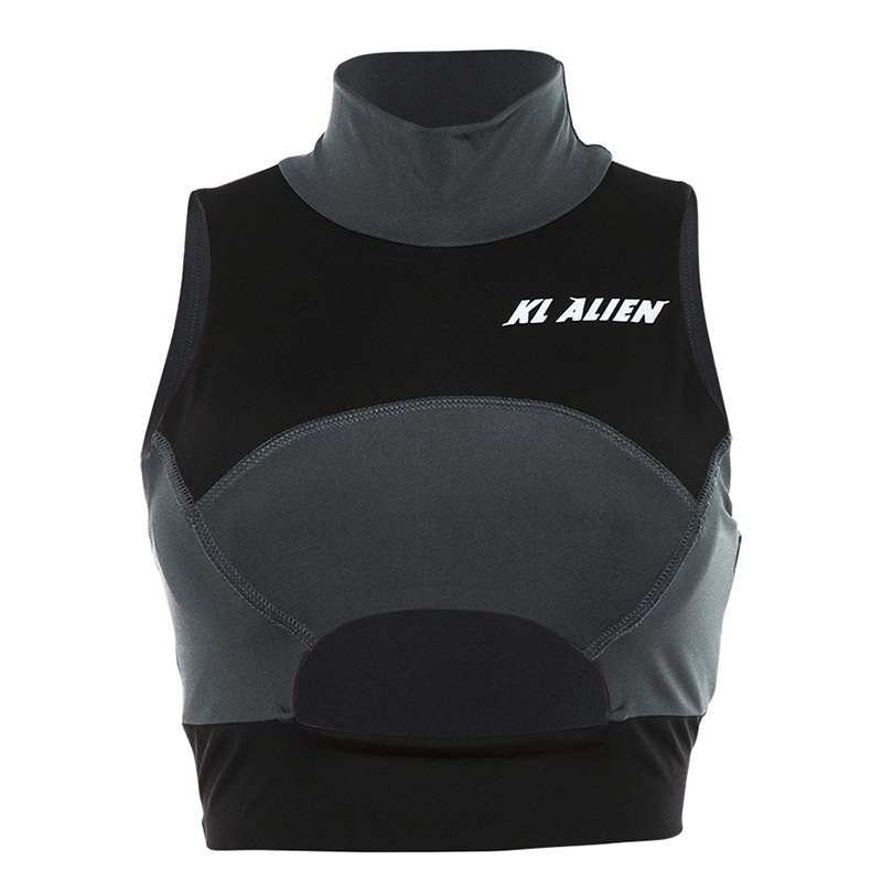 Europe and the United States cross-border foreign trade 2023 AliExpress Spring New Women's Printing stitching sexy hollow sports vest