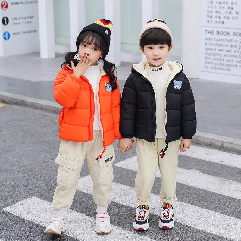 Children's clothing 2021 Winter new cotton-padded jacket children's padded lamb velvet cotton-padded jacket for boys and girls baby cotton-padded jacket a generation of hair