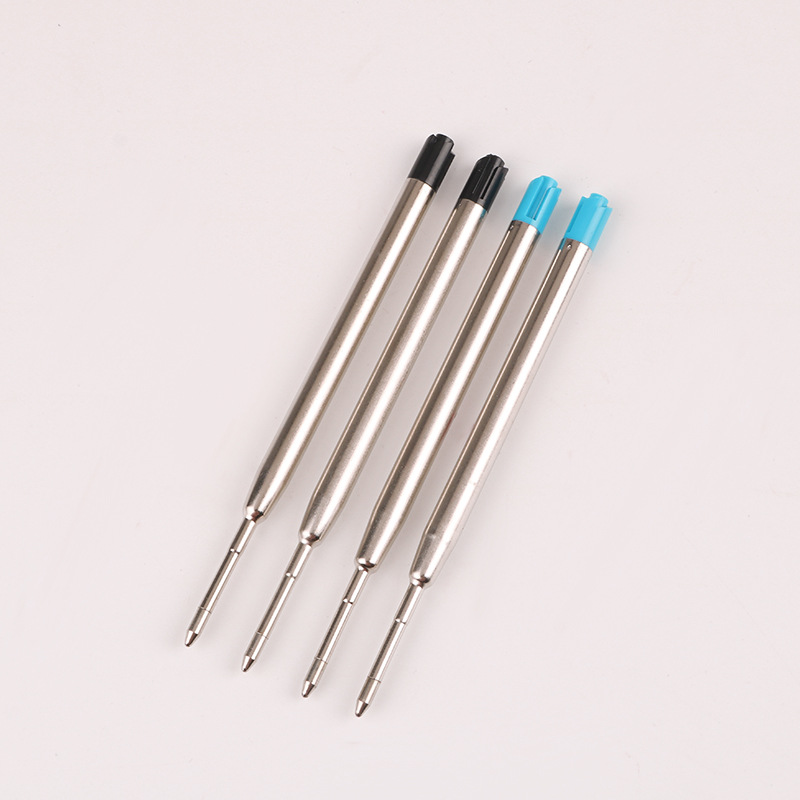 Factory wholesale 1.0mm Metal Ballpoint Pen core press rotating metal 424 ink refill fixed carved LOGO