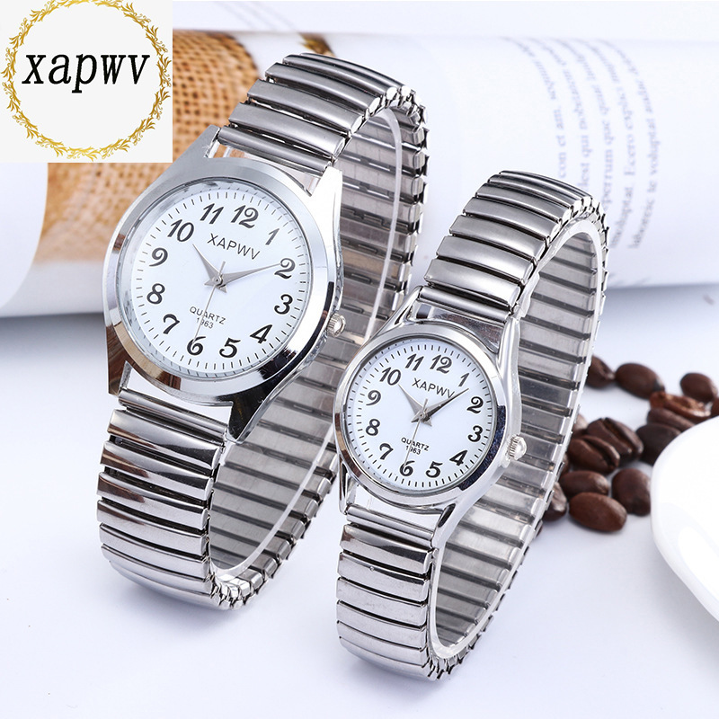 Pointer xapwv Classic Large Plate Quartz Watch with Elite and Elite Band Middle Age Digital Face Men's and Women's Couple's Watch