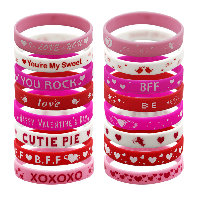 Cross-border European and American Valentine's Day bracelet silicone Valentine's Day gift holiday party bracelet 8