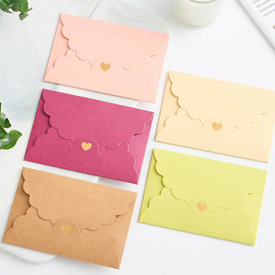 Mini Small Pearlescent Envelope Kraft Paper Bronzing Love Envelope Bank Card VIP Membership Card Packaging Envelope Cover