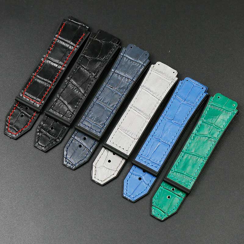 Crocodile Leather Strap Men's Adaptable HUBL0T Hengbao Yubo Big Bang Classic Fusion Rubber Strap Women's Watch Chain