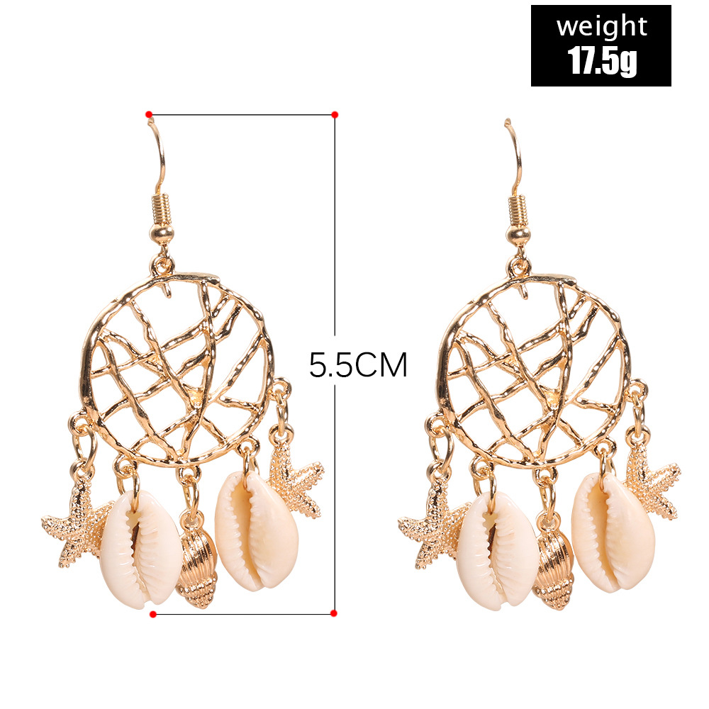 Fashion shell conch Sea Star Dream Catcher cross-border jewelry European and American style summer earrings earrings women