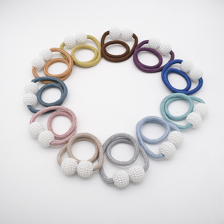 Cross-border supply curtain magnetic buckle modern simple punch-free Pearl strong magnetic suction curtain buckle strap factory supply