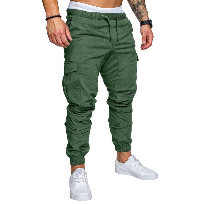 2019 Foreign Trade wish Amazon Men's Casual Workwear Multi-Pocket Pants Sports Youth Men's Ankle Pants