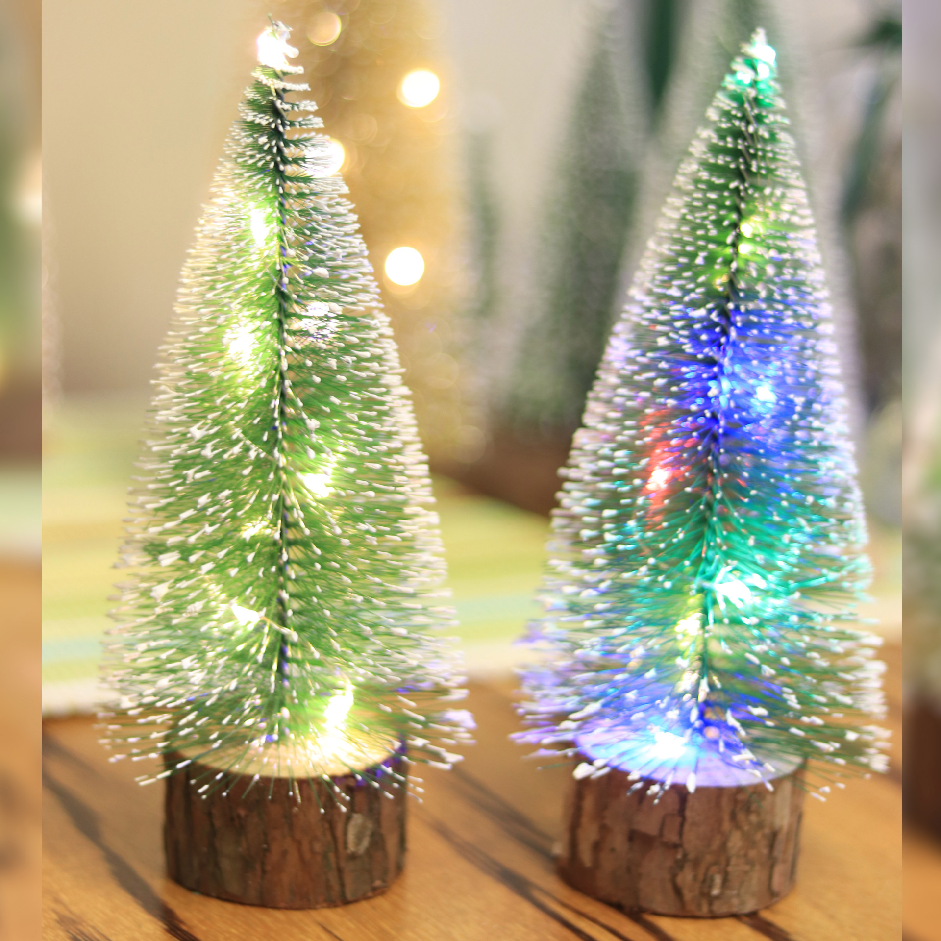 led flashing Christmas mini Christmas tree with white cedar with light Desktop Window decoration Christmas decoration