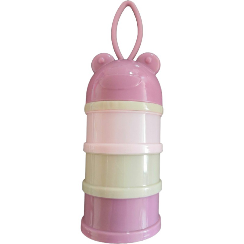 Portable multi-layer cartoon milk powder grid independent layered milk powder grid baby milk powder box snack box