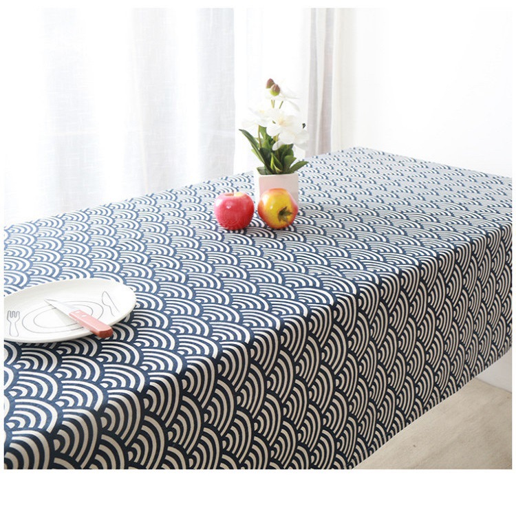 Japanese style and wind retro cotton and linen table cloth photography background cloth home corrugated waves tea table tablecloth cover cloth wholesale
