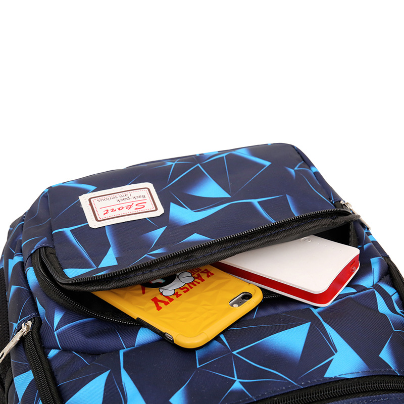 Four-petal Flower Backpack Water-repellent 900D Printed Cloth Three-piece Bag New Fashion Brand Casual College Style