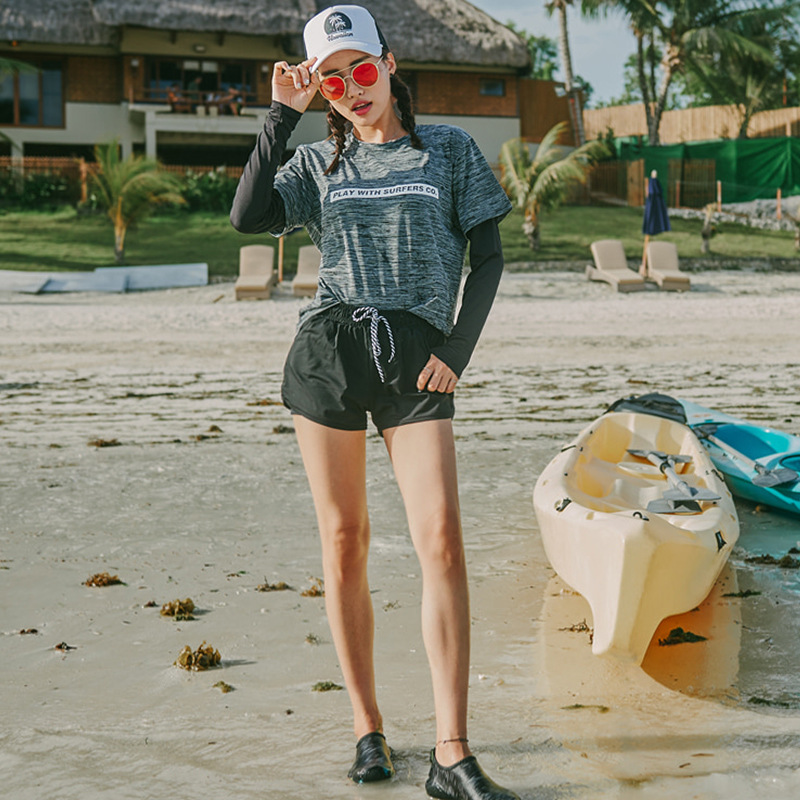 Korean couple long sleeve sunscreen diving suit bikini split swimsuit swimming wading