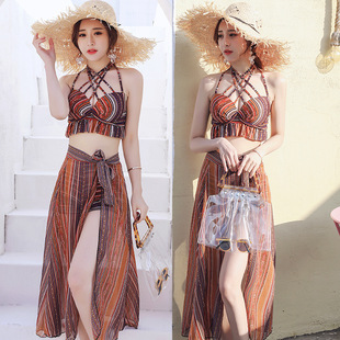 Bikini Fairy Swimsuit Women's 2024 New Three-Piece Set Korean Style Hot Spring Conservative Belly-Covering Slimming Swimsuit