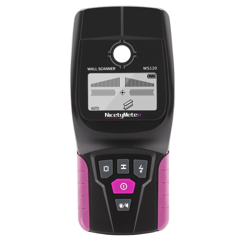 The wall detector detects and locates the WS-120 of wires, water pipes and metal materials in the wall.
