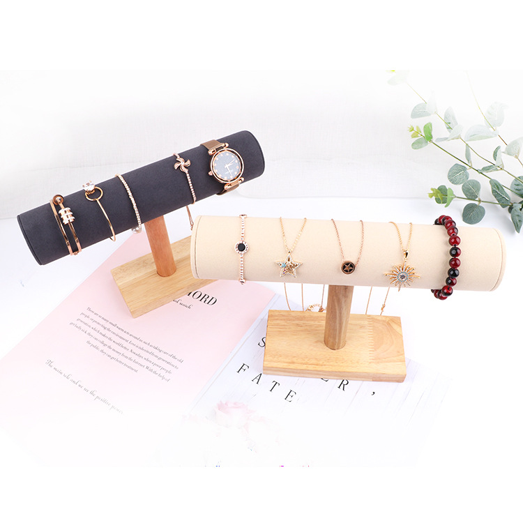 Log Bracelet Rack Solid Wood Single Layer Bracelet Bracelet Flannel Display Rack Watch Rack Props Jewelry Storage Rack