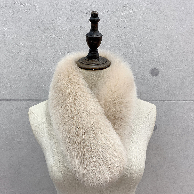 New Style Fur Collar Fur Scarf Fox Fur Collar Scarf Solid Color Shawl Women's Fur Scarf Universal Fox Fur