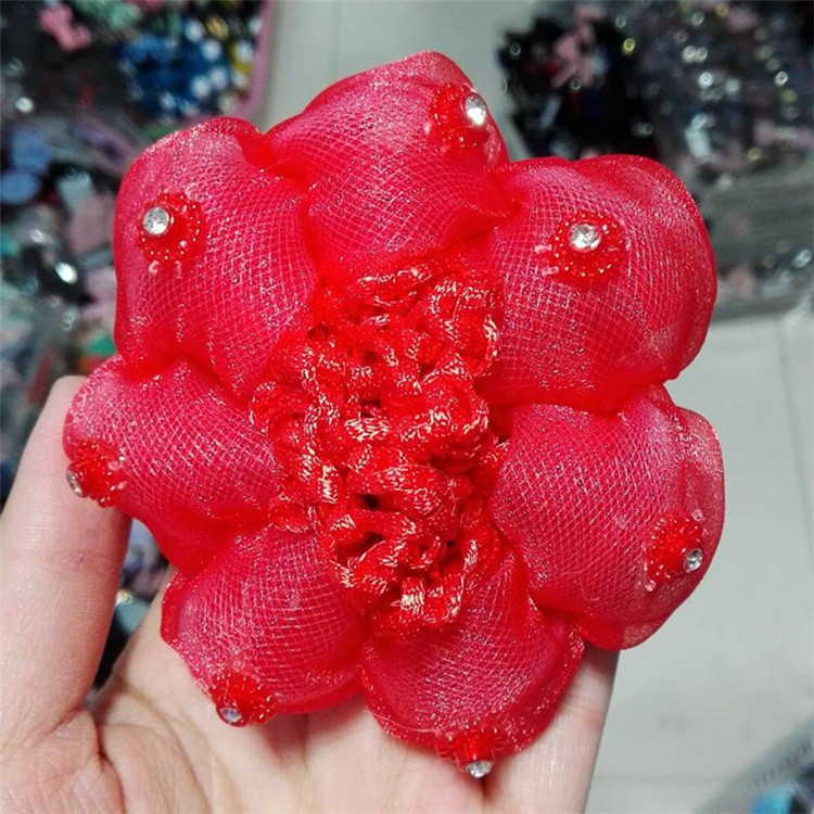 Popular children's dance hair accessories hair Net Children's net flower head flower performance hair disc hair net pocket hair accessories wholesale