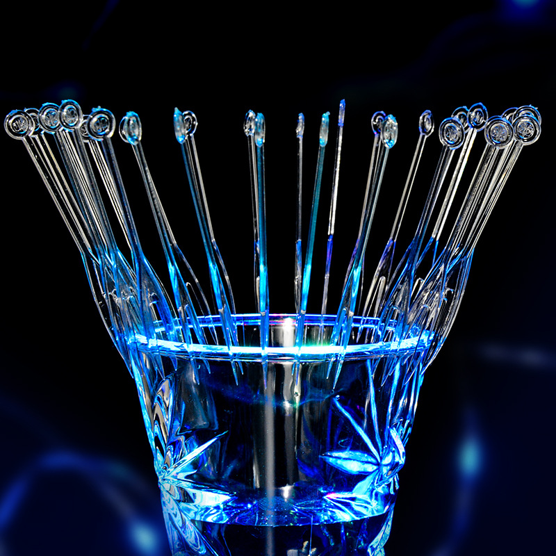 Factory Direct batch disposable plastic OK fruit fork two-tooth fork KTV fruit Fork Transparent color 5000 pack