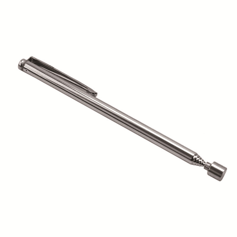 1.5 pounds retractable magnetic pickup 12.5-65cm stainless steel plating with pen clip strong magnetic pen hanging