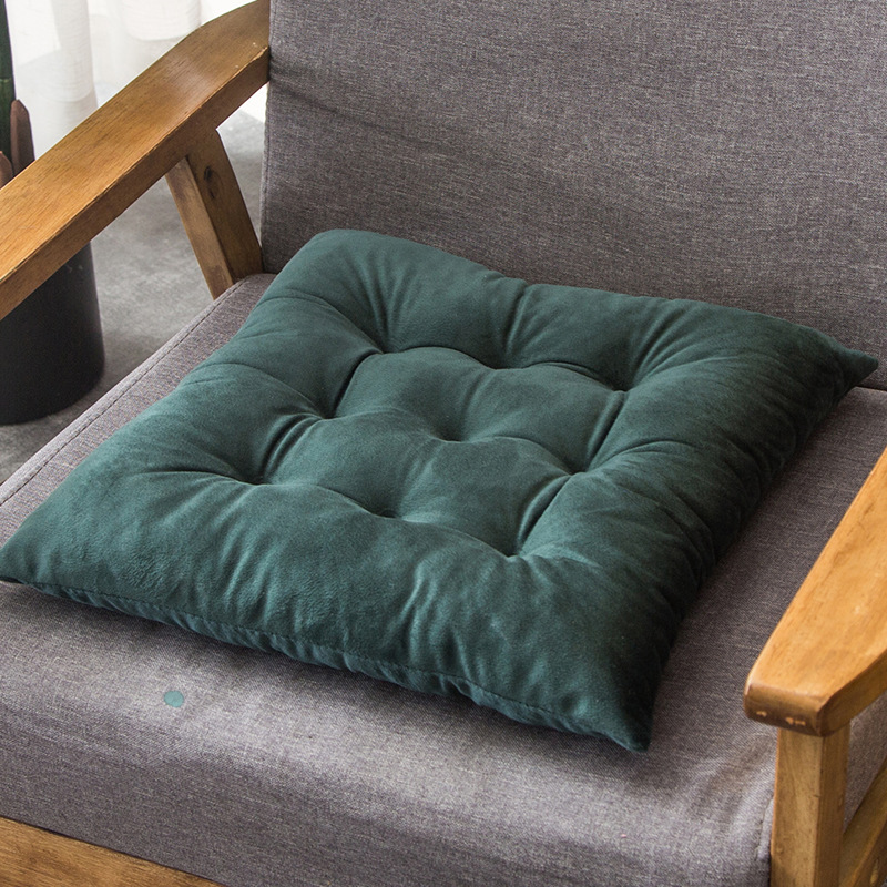 Solid Color Cross-border Chair Cushion Square Cushion Floor Mat Simple Crystal Velvet Chair Cushion Plush Cushion Winter Student Home