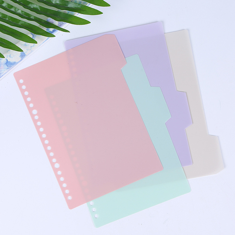 Notebook 4-color plastic pp classification page B5 workbook partition page A5 loose-leaf coil book index tab page