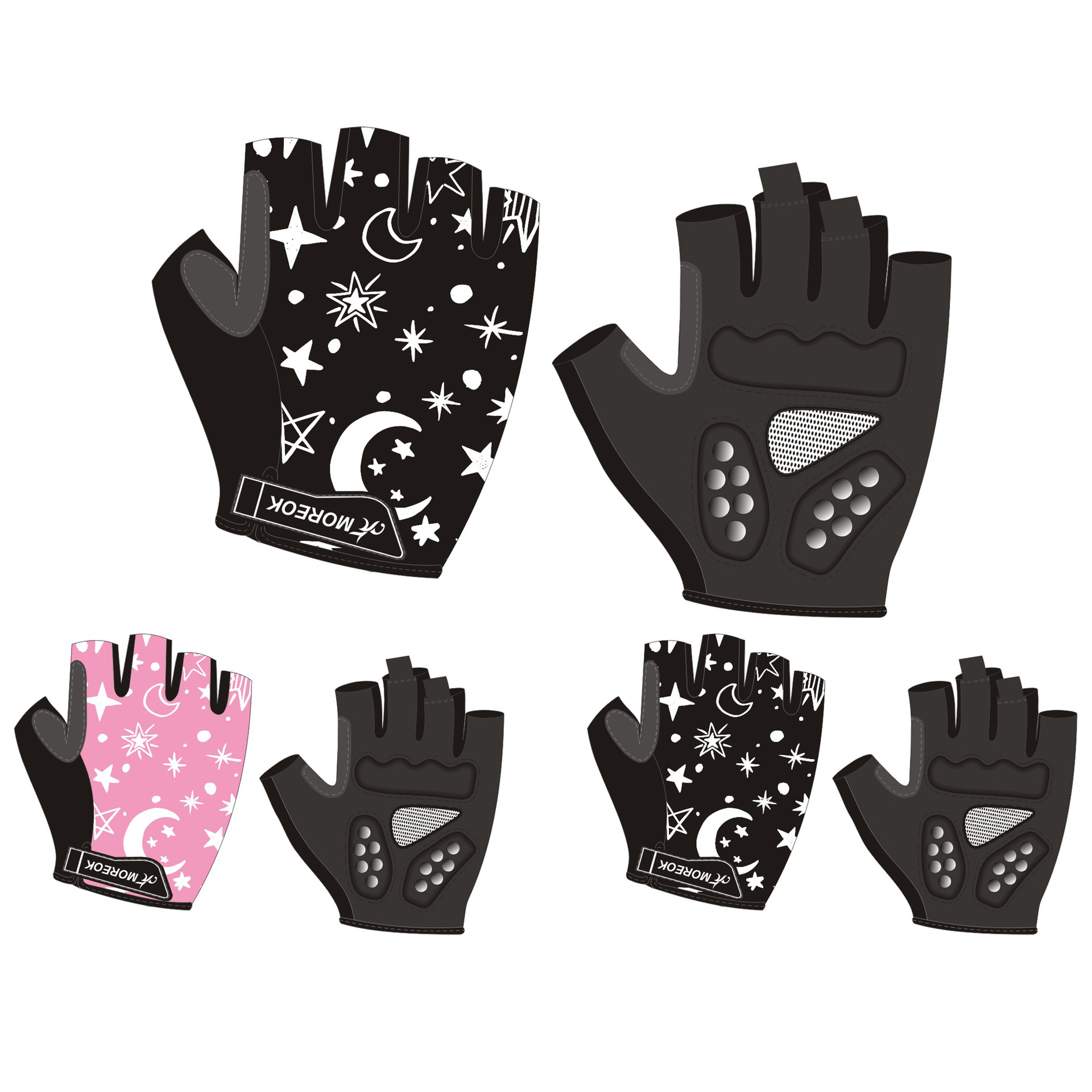 Palm nail children's self-parallel balance bicycle riding half finger gloves roller skating board skating protective equipment supplies