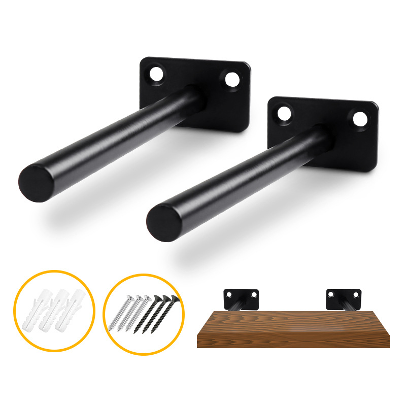 Black concealed deck holder 12cm round concealed wall bracket bracket concealed partition holder fixed floating bracket