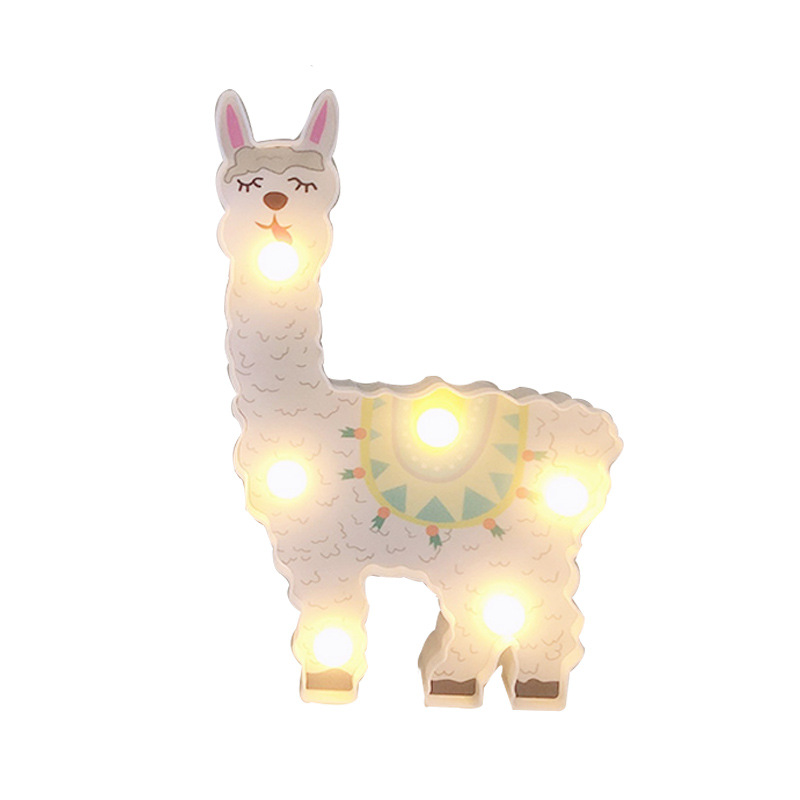 ins Explosions LED Painted Lights Alpaca Creative Nightlight Girl's Heart Internet Celebrity Decorative Room Pose Shoot Style Lights