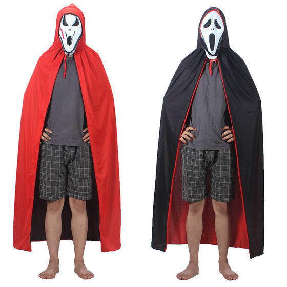 Halloween black red cape children double-sided cosplay black death vampire cape party adult