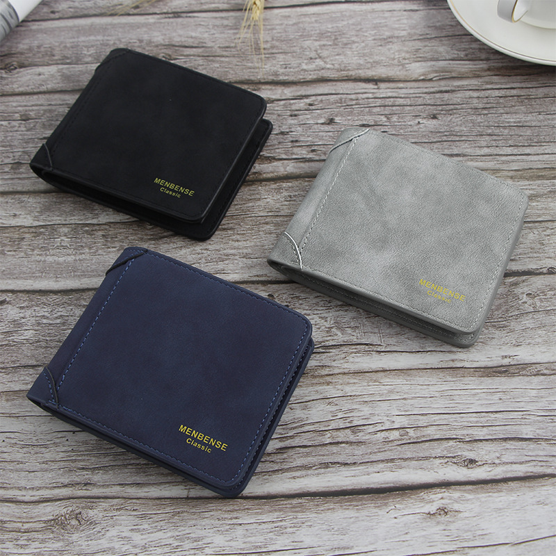 MenBense New Frosted men's wallet short large capacity multi-functional leisure wallet manufacturers direct supply