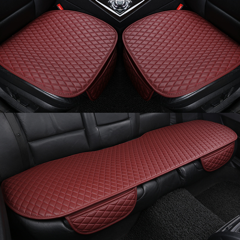 Car seat cushion two seats, no backrest in the rear, Four Seasons universal non-slip leather three-piece seat cushion cross-border wholesale