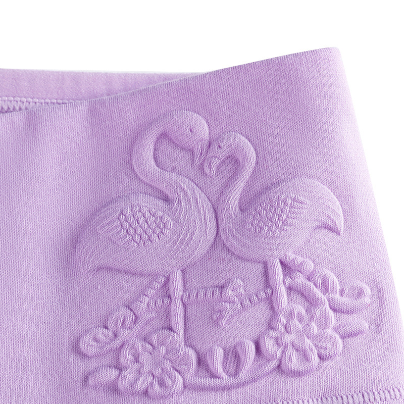 Antibacterial Crotch High Waist Women's Underwear Postpartum High Waist Abdominal Hip-lifting Underwear Embossed Cotton Underwear