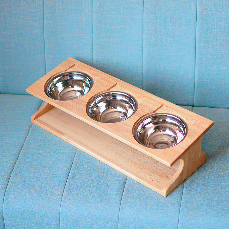 Meow fairy cat supplies high foot cat bowl ceramic stainless steel pet ceramic bowl cat supplies diagonal Bowl