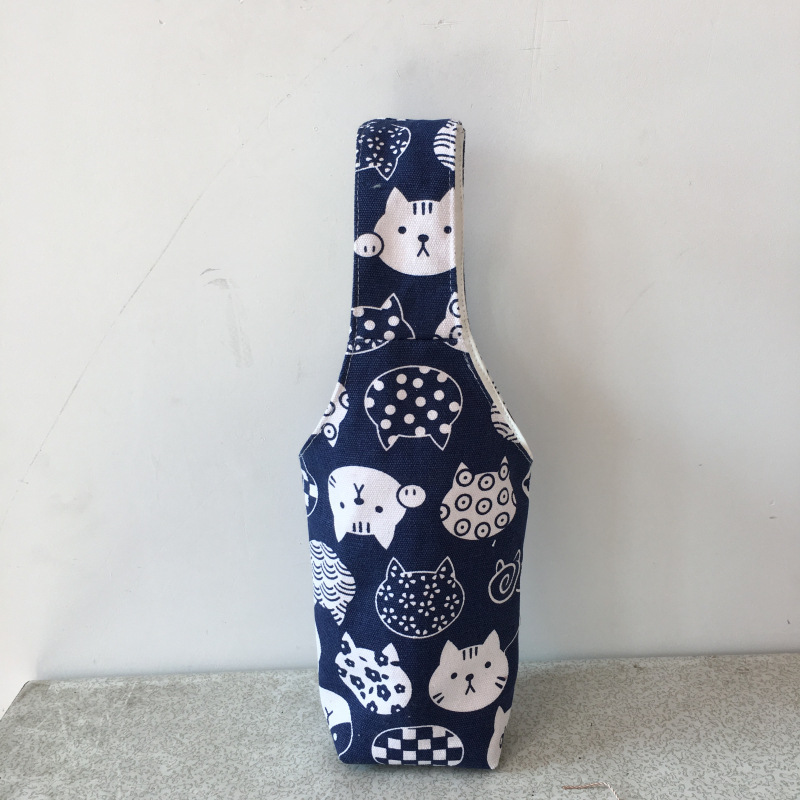 Beverage Bag Cute Cartoon Dog Cat Cup Set Autumn and Winter Handbag Milk Tea Set Hand Cup