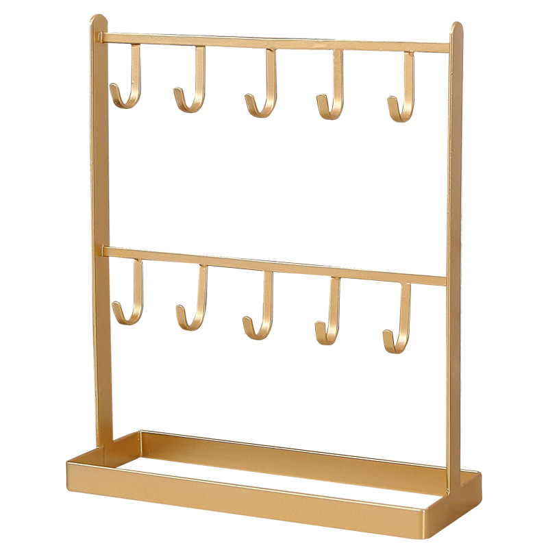 Desktop Iron Jewelry Earrings Hanger Necklace Hair Accessories Earrings Shelf Bracelet Display Rack Key Rack Storage