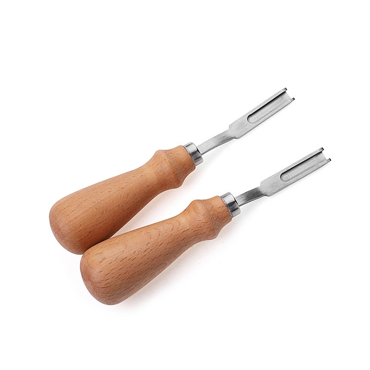 Beech handle French leather trimming machine leather carving leather art tool Chamfering wide mouth oblique edge cutting knife hand shovel edge thinning