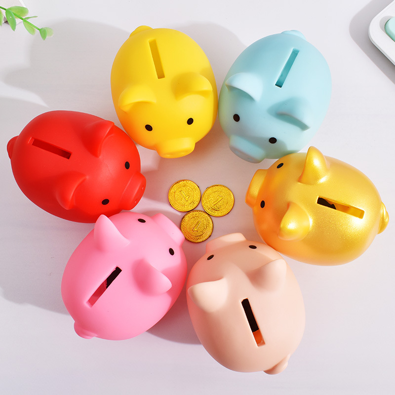Gift Novelty Cartoon Advertising Gift Ornaments Children's Vinyl Piggy Bank Piggy Bank Small Golden Pig Piggy Bank