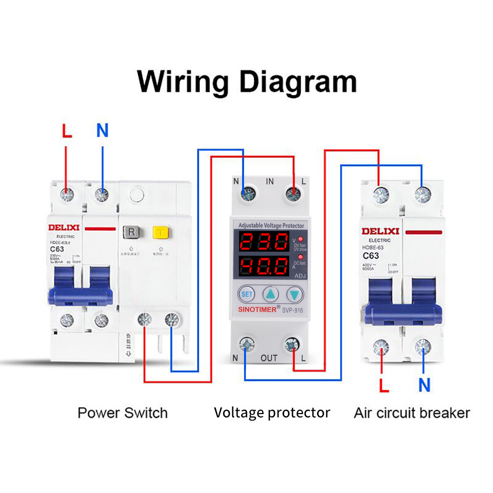 SVP-916 Adjustable multifunctional overcurrent and undervoltage limiting current protector Overcurrent and undervoltage delay reset protector