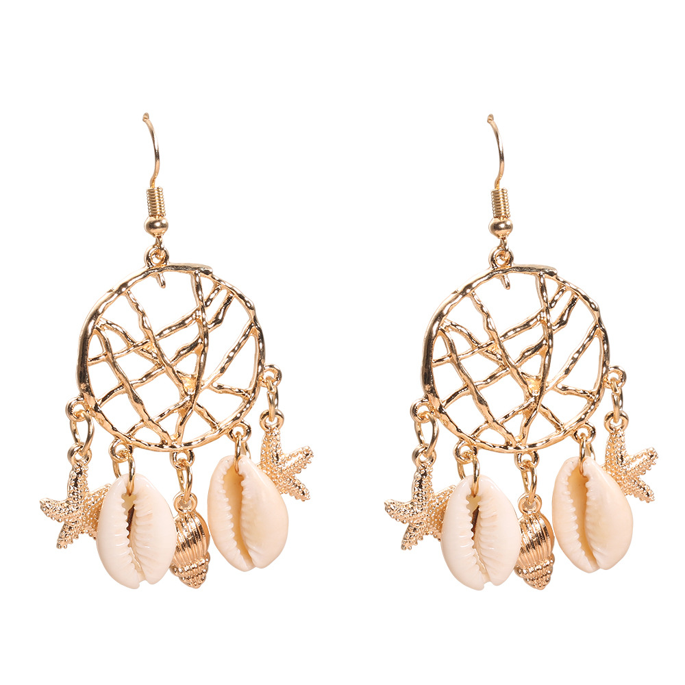 Fashion shell conch Sea Star Dream Catcher cross-border jewelry European and American style summer earrings earrings women