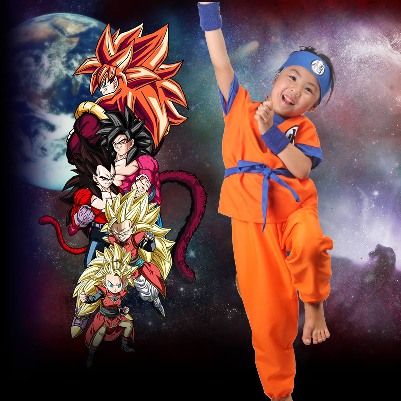 Children's Day Performance Dragon Ball Costume Children's Suit Monkey King Adult Male and Female Parent-Child Suit Anime Clothes
