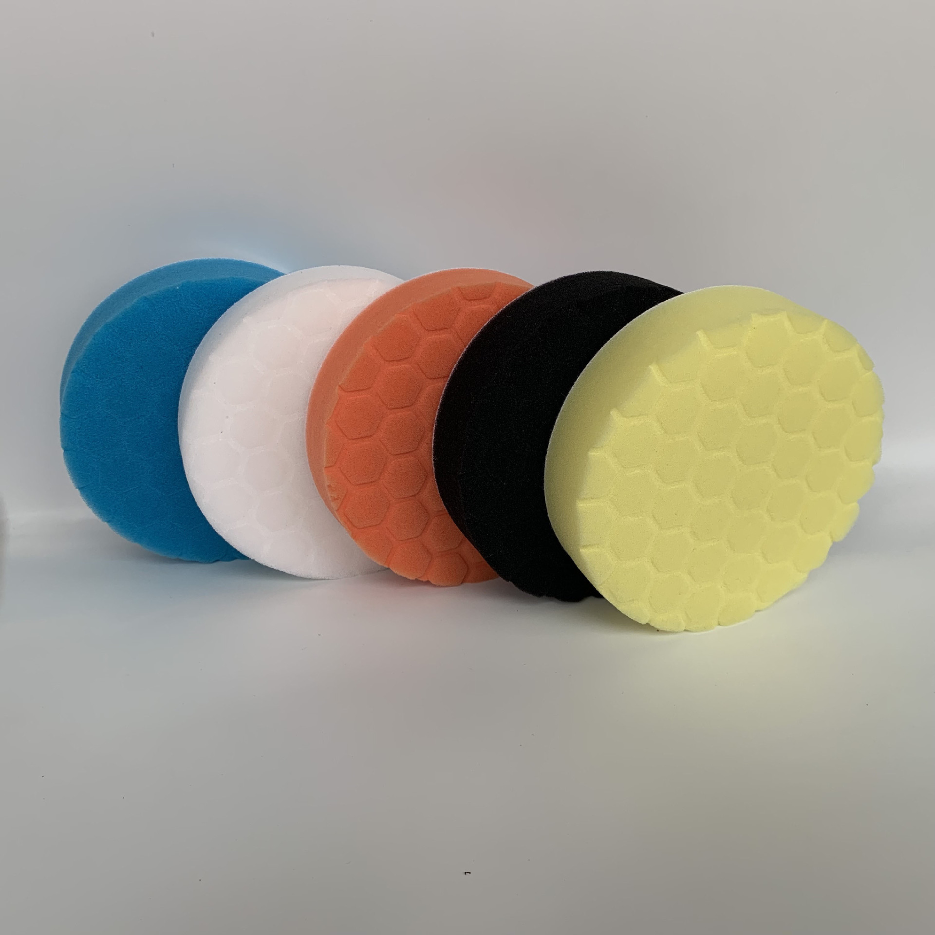 Cross-border car polishing and waxing sponge disc hexagonal indentation water chestnut polishing disc set reduction disc 34567 inch