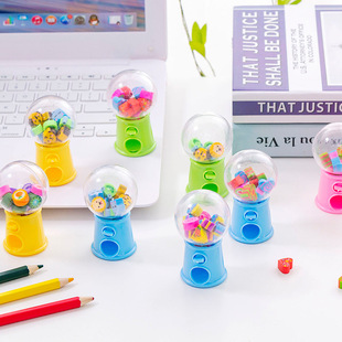 Children's Day Gift Creative Gashapon Machine Cartoon Eraser Set Student Rubber Stationery Prizes Wholesale