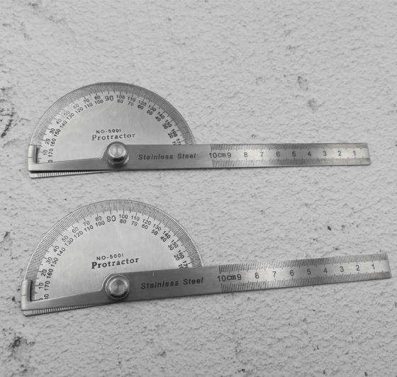 Angle ruler angle ruler 180 degree angle protractor 100mm angle ruler stainless steel angle ruler 0-180 ° semicircle