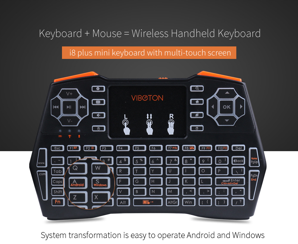 I8Plus mini keyboard with multi-touch screen
