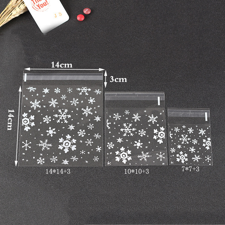 Factory direct baking packaging transparent snowflake self-sealing bag moon cake snowflake crisp cosmetic packaging bag 100/piece