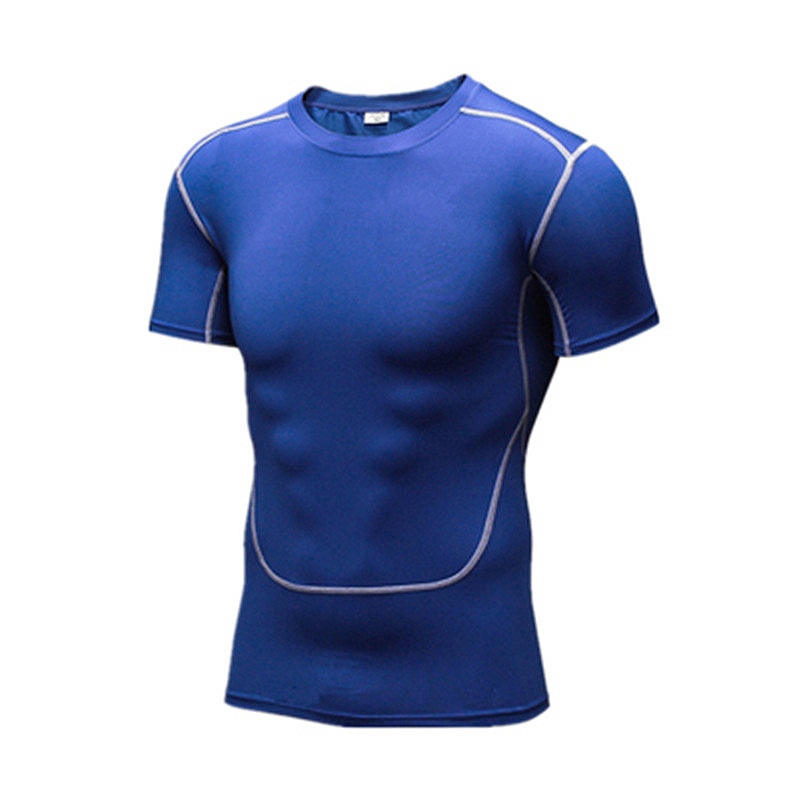 Men's Short-sleeved Sports Tights Fitness Clothes Summer Running Basketball Clothes Training Clothes High-elastic Short-sleeved Quick-drying T-shirt