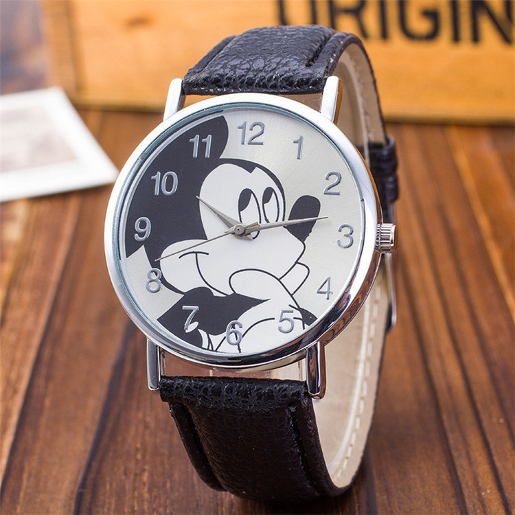 Children's Watch Boys Girls Cartoon Mickey Casual Belt Cute Mickey Mouse Anime Quartz Electronic Children's Watch