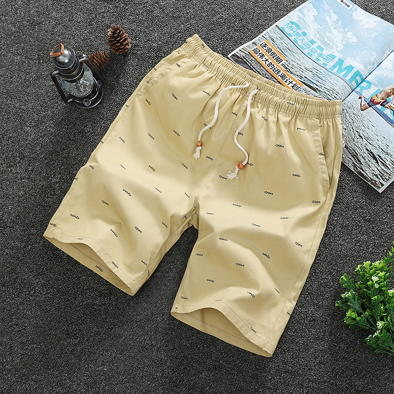 One-piece delivery shorts men's summer fifth pants pure cotton casual medium pants loose beach pants large shorts fashion