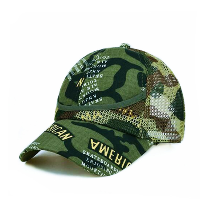Camouflage parent-child hat children's mesh cap boys and girls peaked cap baby outdoor leisure sun hat baseball cap military hat_voghion.com