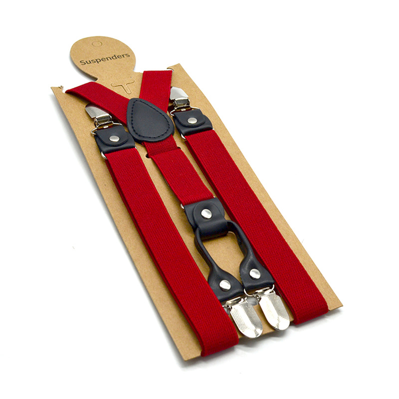 New adult Four-clip unisex strap 2.5cm super tight non-slip suspenders solid color can be multi-color